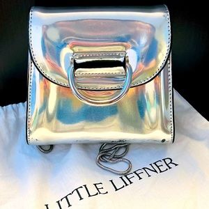Little Liffner Tiny Box Bag, platinum